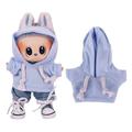 Jednokolorowa bluza z kapturem dla mini figurki Labubu 17cm - fioletowa