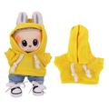 Jednokolorowa bluza z kapturem dla mini figurki Labubu 17cm - żółta