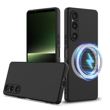 Sony Xperia 1 V Etui z Płynnego Silikonu - kompatybilne z MagSafe - Czarne