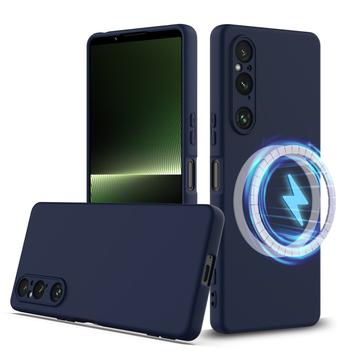 Sony Xperia 1 V Etui z Płynnego Silikonu - kompatybilne z MagSafe - Ciemnoniebieski