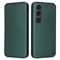 Sony Xperia 1 VI Etui z Klapką - Włókno Węglowe