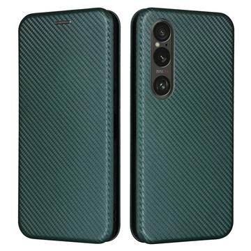 Sony Xperia 1 VI Etui z Klapką - Włókno Węglowe