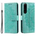 Sony Xperia 1 VI Etui z Portfelem z Serii Mandala - Zieleń