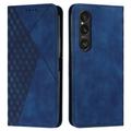 Sony Xperia 1 VI Etui portfelowe z wzorem rombów z magnetycznym zamknięciem