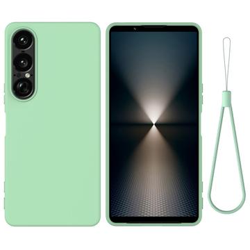 Sony Xperia 1 VII Etui z płynnego silikonu z paskiem na rękę