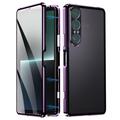 Sony Xperia 1 VII Magnetyczne etui z hartowanym szkłem - fioletowy