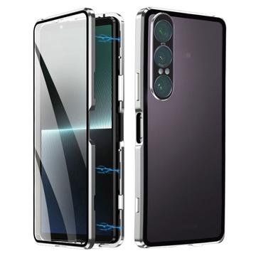 Sony Xperia 1 VII Magnetyczne etui z hartowanym szkłem - srebrny