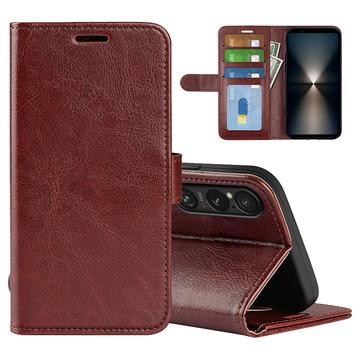 Sony Xperia 1 VII Etui portfelowe z magnetycznym zamknięciem - brązowy