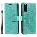 Sony Xperia 10 VI Etui z Portfelem z Serii Mandala - Zieleń