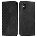 Sony Xperia 10 VI Etui portfelowe z wzorem rombów z magnetycznym zamknięciem