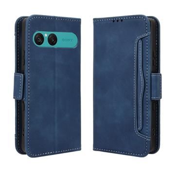 Sony Xperia 10 VII Etui z portfelem na karty - niebieskie