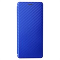 Sony Xperia 5 III Etui z Klapką - Włókno Węglowe - Błękit