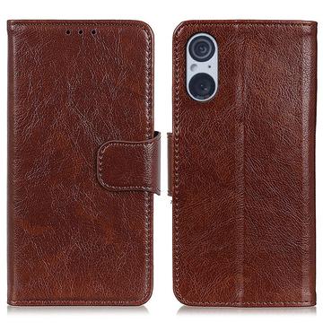 Etui z Serii Elegant z Podpórką Sony Xperia 5 V - Brąz