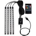 Aktywowana dźwiękiem wewnętrzna neonowa samochodowa taśma LED - 4 szt., 36 diod LED