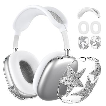 Zestaw ochronny Sparkly Star 3 w 1 do słuchawek AirPods Max - srebrny
