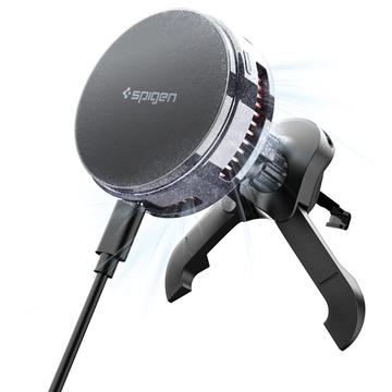 Spigen Essential EV25MFAQ Qi2.2 Peltier MagSafe Uchwyt samochodowy / Ładowarka 25W - Czarny
