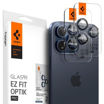 iPhone 14 Pro/14 Pro Max/15 Pro/15 Pro Max/16 Pro/16 Pro Max Szkło Hartowane w Obiektywie Spigen Glas.tR Ez Fit Optik Pro - Blue tytanu
