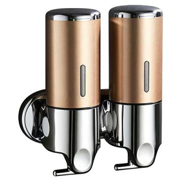 Dwugłowicowy dozownik szamponu/mydła ze stali nierdzewnej - 2x500ml