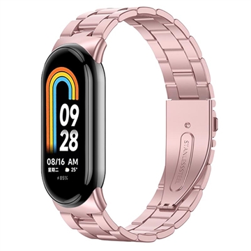 Bransoletka ze Stali Nierdzewnej do Zegarka Xiaomi Smart Band 8 - Róż