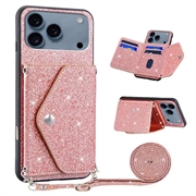 Etui iPhone 17 Pro Stardust z Miejscem na Kartę - Róż