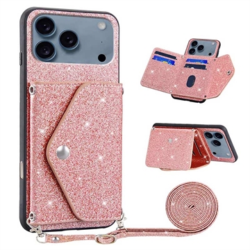 Etui iPhone 17 Pro Stardust z Miejscem na Kartę - Róż