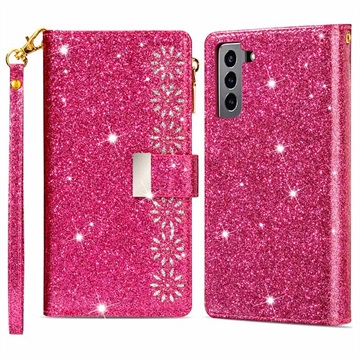 Samsung Galaxy S22+ 5G Etui z Portfelem Starlight Series - Ciemny Róż