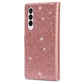 Samsung Galaxy Z Fold4 5G Etui-Portfel z Serii Starlight - Różowe Złoto