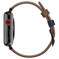 Apple Watch Series 7/SE/6/5/4/3/2/1 Skórzany Pasek Stitched - 45mm/44mm/42mm - Brąz