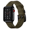 Apple Watch Series 7/SE/6/5/4/3/2/1 Skórzany Pasek Stitched - 45mm/44mm/42mm - Zieleń