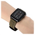 Apple Watch Series 7/SE/6/5/4/3/2/1 Skórzany Pasek Stitched - 45mm/44mm/42mm - Zieleń