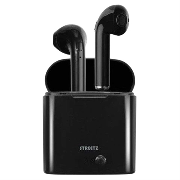 Słuchawki True Wireless Streetz TWS-0007 z etui ładującym - czarne