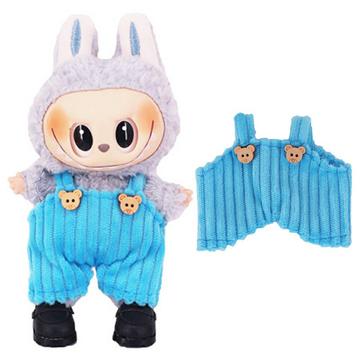 Kombinezon w paski dla mini figurki Labubu 17cm - niebieski