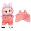Kombinezon w paski dla mini figurki Labubu 17cm - różowy