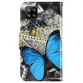 Etui z portfelem z serii Style do Samsung Galaxy A42 5G - Niebieski Motyl