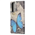 Etui z Portfelem z Serii Style do Samsung Galaxy S21 5G - Niebieski Motyl