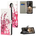 Nokia G10/G20 Pokrowiec-Portfel Style Series - Różowe Kwiaty