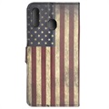 Etui z portfelem z serii Style do telefonu Samsung Galaxy A20e - Flaga USA Vintage