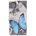 Etui z portfelem z serii Style do telefonu iPhone 11 Pro - Niebieski Motyl