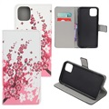 Etui z portfelem z serii Style do telefonu iPhone 11 Pro - Różowe Kwiaty