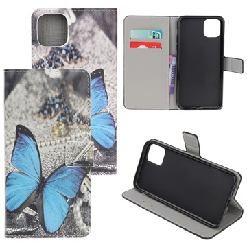 Etui z portfelem z serii Style do telefonu iPhone 11 - Niebieski Motyl