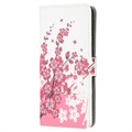 iPhone 13 Mini Pokrowiec-Portfel Style Series - Różowe Kwiaty