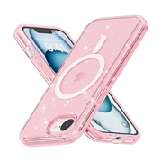 iPhone 16e Hybrydowe Etui Stylish Glitter Series - Zgodność z MagSafe - Róż