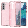 Hybrydowe Etui Stylish Glitter Series - Samsung Galaxy S21 5G – Róż