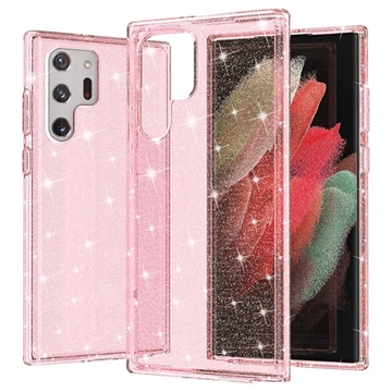 Hybrydowe Etui Stylish Glitter Series - Samsung Galaxy S22 Ultra 5G – Róż