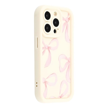 Stylowe, wstrząsoodporne etui TPU iPhone 12 Pro Max z podniesionymi krawędziami - biały / duża kokarda