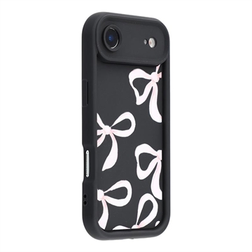 Stylowe, wstrząsoodporne etui TPU iPhone Air z podniesionymi krawędziami - czarny / duża kokarda
