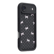Stylowe, wstrząsoodporne etui TPU iPhone Air z podniesionymi krawędziami - czarne / kokarda w kropki