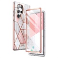 Hybrydowe Etui Supcase Cosmo do Samsung Galaxy S22 Ultra 5G - Różowy Marmur