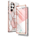 Hybrydowe Etui Supcase Cosmo do Samsung Galaxy S23 Ultra 5G - Różowy Marmur