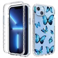 Hybrydowe Etui z Serii Sweet Armor do iPhone 14 Max - Błękitny motyl